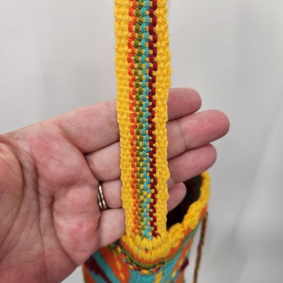 NWT ileganza Boho Colorful Rhinestone Crochet Drawstring Mini Purse OS - Picture 8 of 9